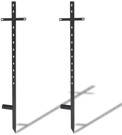 Diegimr 2pz Picchetti Giardino Resistenti, 117cm Supporto per Pali in Metallo per Cartelli Giardino Picchetti Terra T Pali per Cartelli per Esterni Parcheggio Eventi Vendita Garage Immobiliari (Nero)