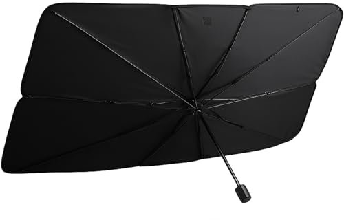 Parasol Tipo Paraguas para Parabrisas Delantero, Protector Solar Plegable UV para Parabrisas y Ventana Trasera, Accesorio Universal para Auto (XL)