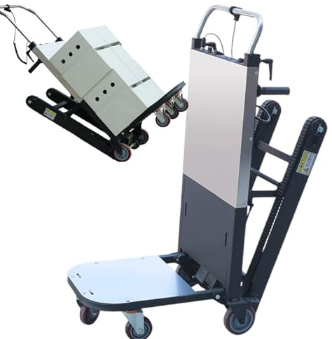 Carro eléctrico mejorado para subir escaleras, carretilla motorizada de mano con capacidad de 660 libras con ruedas bloqueables, mango ajustable, diseño plegable y guantes, potencia de batería de 850