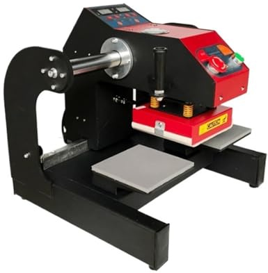 QAXRZCUCD Presse À Transfert Thermique, Machine Gaufrer Double Station, Imprimante D'étiquettes Pneumatique Marquage Chaud 3030, Outil De Gaufrage Feuille for Logo Emplacement PréCis(20x20CM)