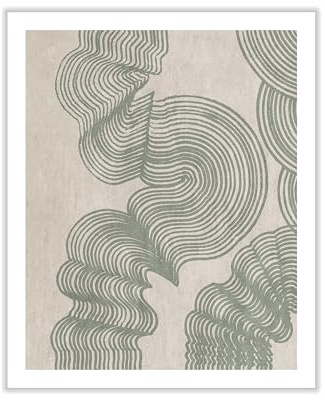 Poster Master Line Drawing Canvas - Curved Lines Print - Geometric Art - Mid Century Modern Design - Abstract Sketch Art - Minimal Bedroom or Living Room Wall Decor - 12x16 ROLLED Canvas