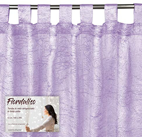 Tex family TENDA FIORDALISO in tinta unita LILLA CM. 140X290 confezionata