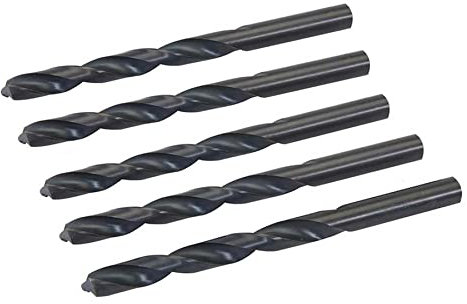 Dapetz ® 5pcs HSS-R Jobber Drill Bits 8.5mm High Speed Steel 4341 Roll Forged Straight Shank Twist Drill Bits Black Oxide For Metal Steel Plastic Wood