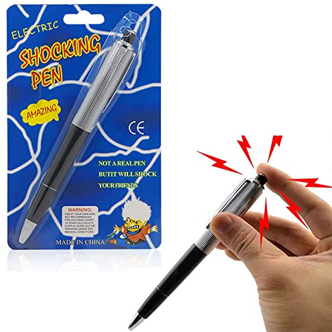 WYFCR Elektroschock-mit Batterie-Fun-Streich-Witz-Trick-Spielzeug für Schabernack, Shock Pens Stromschlag Kugelschreiber, Spaß Prank Shock Pens Tricky Lustige Überraschung April Toy