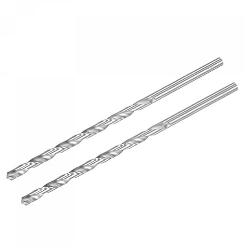 sourcing map HSS(High Speed Steel) Extra Long Twist Drill Bits, 8.5mm Drill Diameter 250mm Length for Hardened Metal Woodwork Plastic Aluminum Alloy 2 Pcs
