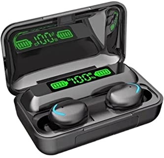 RIBRA Bluetooth Earbuds, Wireless Bluetooth 5.0 Headphones, IPX7 Waterproof Touch Headphones in-Ear Sports Earphone, Built in 2000mAh Power Bank Headset & Microphone.