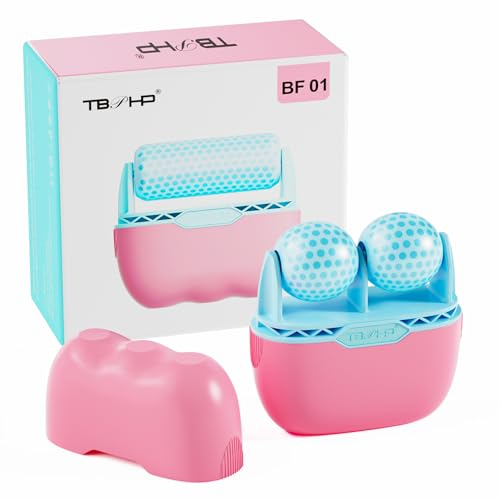 TBPHP Ice Rullo Ghiaccio Massaggiatore Viso Ice roller Rullo di ghiaccio Rullo da massaggio con due teste,È un ottimo strumento di massaggiare viso bellezza (Blu)