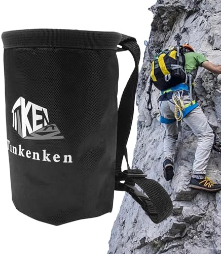 Bolsa de tiza para escalada en roca, cubo de tiza para escalada en roca, saco de magnesia a prueba de fugas y mosquetón ajustable, equipo de escalada para gimnasia, levantamiento de pesas