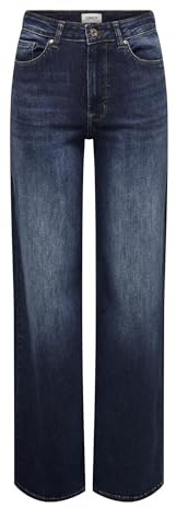 ONLY Femme Onlmadison Blush Hw Wide Dnm Tai081 Noos Jeans, Dark Blue Denim, L EU