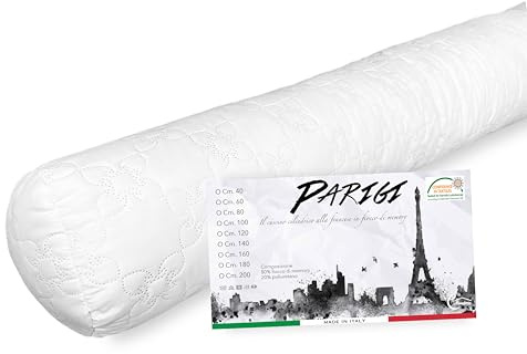 tex family Cojín Parigi Cilíndrico – Rollo Viscoelástico, Funda de Microfibra Melocotón, Soporte Ergonómico Cervical y Lumbar, Lavable, Cm. 100