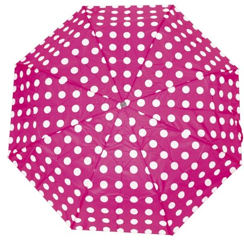 Undercover Faltbarer Mini-Regenschirm, kompakt, wasserdicht, winddicht, Supermini-Regenschirme mit Tasche, Rosa Punkte, Einheitsgröße