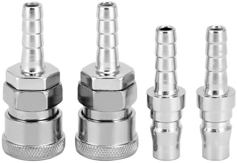 QWORK® 4 Pièces Raccord Rapide de Tuyau, 8 mm Raccord Rapide Air Comprimé, pour Compresseur, Tuyau d'air