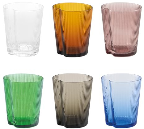 Zafferano Juego de 6 vasos para teléfono móvil, 335 ml, 6 colores, apilables, aptos para lavavajillas
