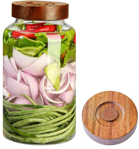 BUERPINKING gästbehållare 2,8 l, fermenteringsglas Kimchi härdat fermenteringsglas, fermenteringsglas med vikt