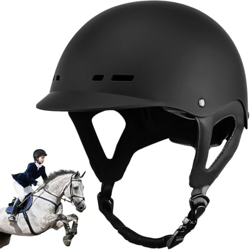 Latemeia Casco da Equitazione, Casco equestre Morbido Traspirante Anti-collisione di Sicurezza con Cinturino Regolabile per Donne e Uomini, Equitazione