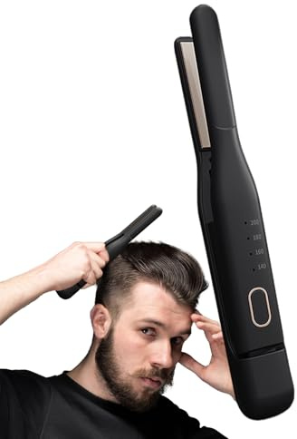 Lisseur Cheveux - Sans Fil 4 Températures Coiffage,Fers À Lisser Et À Boucler Sans Fil - Pour Femmes Hommes Cheveux Courts Fins Épais Bouclés Maison Bureau Voyage