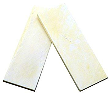 Aibote 2 st naturliga nötkreatur benknivhandtag vågar plattor för knivtillverkning tomma blad anpassade gör-det-själv-materialverktyg (9,5 cm x 2,5 cm x 0,1 cm)