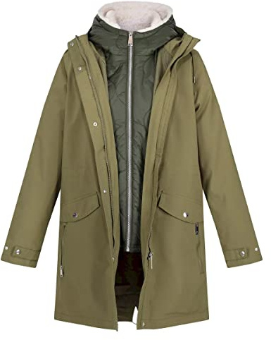 Regatta Chaqueta impermeable y transpirable Brentley 3 en 1 para mujer - Abrigo con capucha crecida - hecha con tejido reciclado