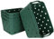 ASelected 4 Pack Plastic Woven Storage Basket With Handles, Middle 27.5x18.5x17.5cm, Beautiful Fashionable, Skin Pattern Cross Woven, For Kitchen, Living Room, Office, Bathroom, Bedroom, (Green)