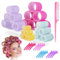 Westalio Lot de 41 bigoudis avec clips - 4 tailles - 24 rouleaux Velcro pour volume de cheveux - 16 pinces et peigne - 64 mm, 46 mm, 35 mm, 28 mm - Jumbo - Large - Medium Small Big - Bigoudis pour