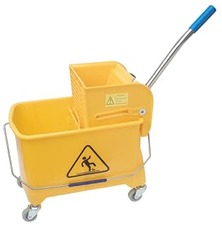 Carro de Limpieza VIOVIE (20 litros) con escurridor Plano - Carro de Limpieza móvil y ergonómico con Ruedas de 360° - Ideal para el hogar y la Empresa