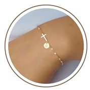 HiStock Mothers Day Gifts for Daughter, Daughter Gifts from Mom Baptism Gift for Teens Cross Bracelet Initial S Charm Bracelets for Women Christian Easter Gift for Women Teenager Mom Christmas Gift