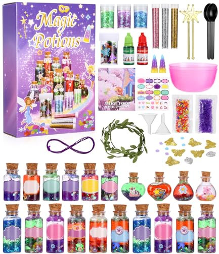 LEAZZLE Kit de Poción Mágica - Regalo Creativo para Niños y Niñas - 20 Juguetes Artesanales para Experimentos - Ideal para Cumpleaños