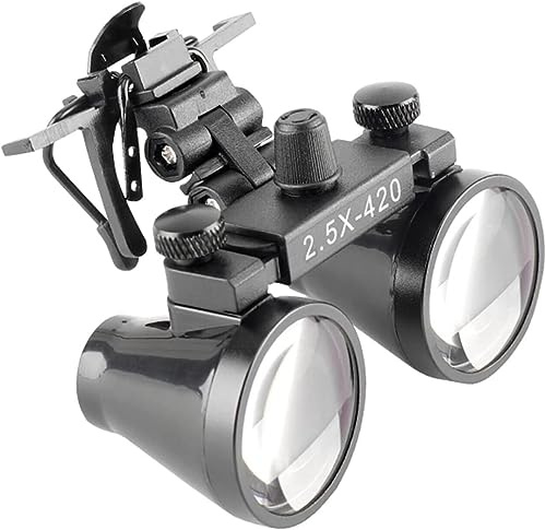 EUSTOMA Binocular Loupes 2.5X/3.5X Clip on Eyeglasses Magnifying Glass for Lab Research Observation DY-101 (2.5X)
