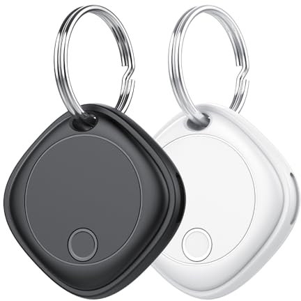 Smart Tracker Tag 2er Pack, Schlüssel Finder Kompatibel mit Apple Find My APP (nur iOS), IP67 wasserdicht, Austauschbarer Akku, Bluetooth Key Finder für Gepäck/Taschen/Koffer/Brieftasche