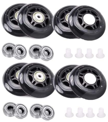 WSDAV Confezione da 8 Ruote per Pattini in Linea Outdoor 82A 76mm 80mm Ruota di Ricambio per Pattini a rotelle da Hockey per Pattinaggio Freestyle,80MM