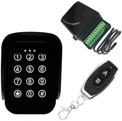 Teclado numérico inalámbrico con receptor de código variable universal 433 MHz-Z for abrepuertas garaje automáticos batientes(Combination)