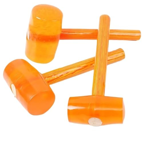 1 st gummislägga med trähandtag klubba hammare slägga for träbearbetning hushåll dubbelsidig mjuk gummihammare(3000 Type)