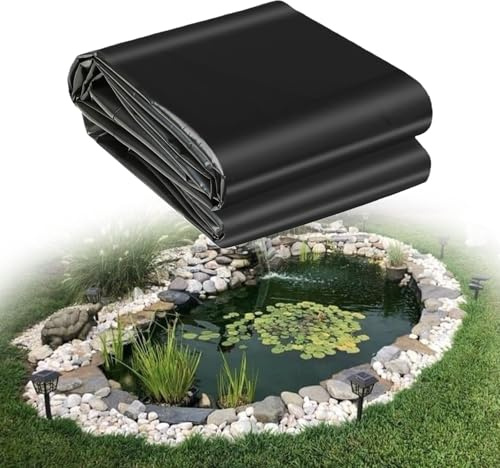 AMZERO Lámina para Estanque 150 x 1000 cm Resistente Al Desgarro Membrana de Estanque Seguro para Peces de Estanques, Fuentes, Jardines Acuáticos y Cascadas, Negro