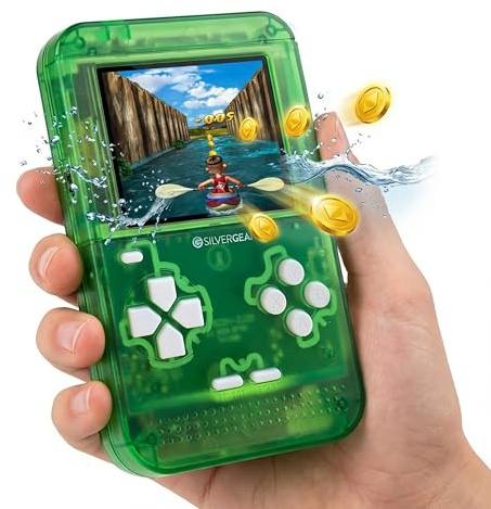 Silvergear® Console da gioco retrò a 32 bit, console portatile con 150 giochi, console arcade portatile, schermo LCD da 2,8 pollici, giochi retrò e giochi classici, console da gioco per bambini, verde