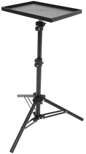 Hohopeti Soporte Trípode para Proyector con Bandeja Regulable, Material Abs y Hierro Resistente, Adecuado para Oficina y Grabación en Color Negro