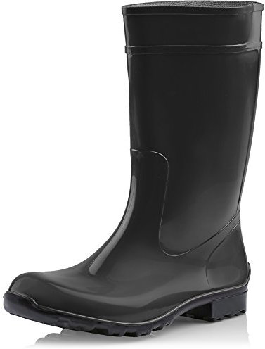 Ladeheid Damen Gummistiefel 100% Wasserdticht Regenstiefel Damen LA-967 (Schwarz/Schwarz, 40 EU)