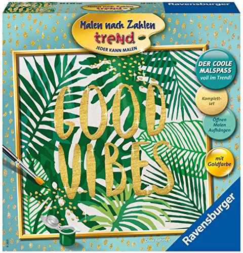 Ravensburger Malen nach Zahlen 28795 Good Vibes - Malen nach Zahlen für Erwachsene. Perfektes Malergebnis durch hochwertiges Künstlerzubehör, ohne Rahmen