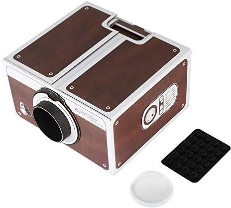 PUSOKEI Home Cinema, Mini Proyector de teléfono móvil Inteligente portátil para el hogar de Segunda generación para Entretenimiento Familiar, con Aumento de Imagen de 8X