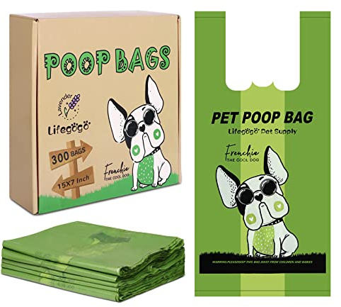 Dog Poo Bags with Tie Handles 300 Counts - Easy Tear and Hands Stay Clean