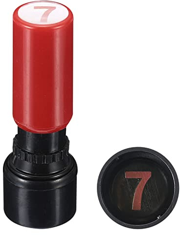 PATIKIL Number Stamps Self Inking, Numeral 7 7mm Number Stamp Teacher Stamp Initial Stamp Ink Stamp for Class Notebook Scrapbooking DIY Craft, Red Shell