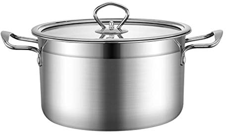 OQHAIR Braisières en Acier Inoxydable, cocotte avec Couvercle en Verre et Finition Miroir Poli (17 x 9,3 cm)