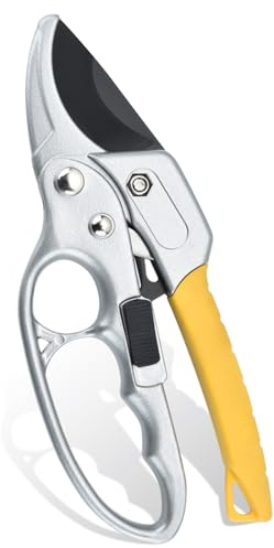 Sécateur Taille, Eiflayn Sécateur à cliquet, Taille Manuelle à Cliquet Coupe, Sécateur à cliquet, avec manche à conception ergonomique, acier à haute teneur en carbone, pour Arbre, Plantes Vivantes