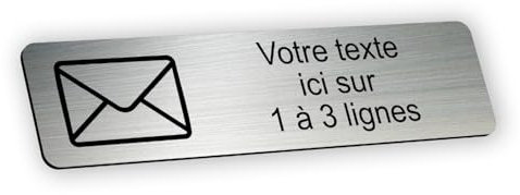Placa grabada personalizada autoadhesiva para buzón de correo – aluminio cepillado, 10 x 2,5 cm
