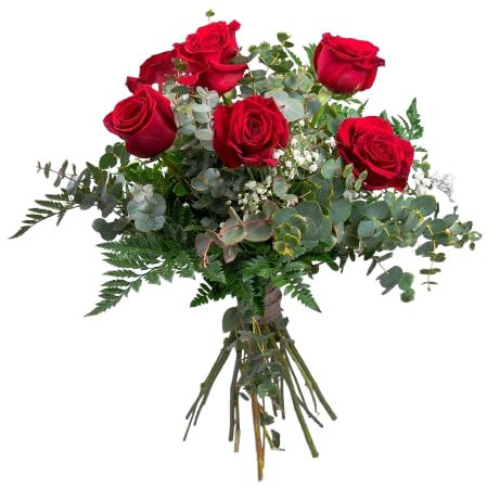 DECOALIVE| Ramo de Rosas Flores Rojas Naturales| Ramo Perfecto para Regalar