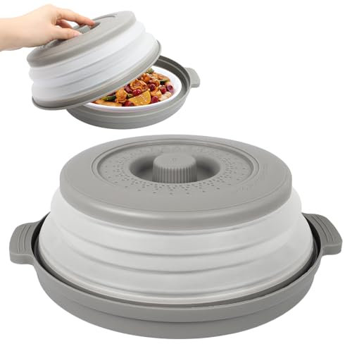 Mikrowellen Abdeckung, Faltbare Mikrowellenabdeckung,bequem für die Lagerung in der Mikrowelle, Microwave Cover, Mikrowellen Deckel, Spritzschutz Mikrowelle,kompakt, einfach und praktisch 27cm