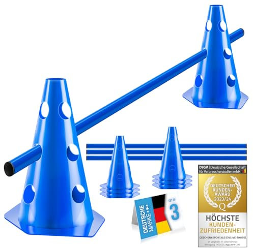 all Pets United® Steckhürden Set für Hunde; Agility Trainingszubehör für Hunde & Pferde; Hürdenset mit Stange & Hütchen für Tier & Fußballtraining; Wetterfest & Stabil (3 Sets)