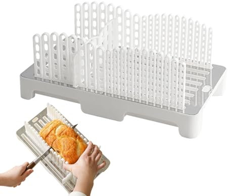Générique Découpe-Pain Pour Préparations Maison | Trancheuse À Pain Maison Avec Plateau À Miettes,Guide de Découpe Réglable, Compact et Pliable pour Pains, Sandwiches et Gâteau