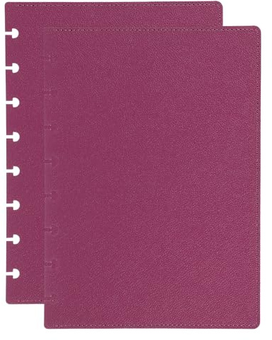 PATIKIL 1 Juego De Cubierta De Cuaderno De Disco De Cuero, Tamaño A5 6.3 X 8.66 Cubierta De Planificador De Disco Para Producto De Oficina De Cuaderno De Disco, Rosa