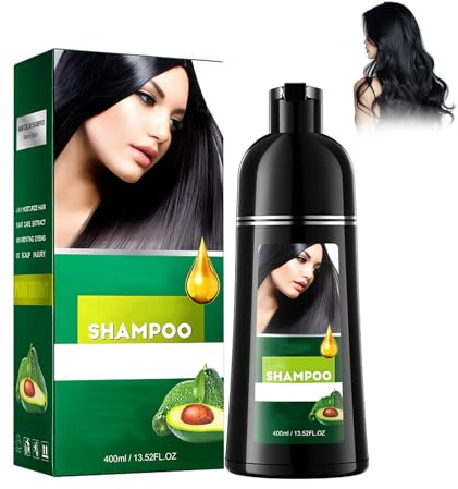 Hair Dye Shampoo – Tinte Capilar 3 en 1 Cubre Canas al Instante, Color de Larga Duración para Hombres y Mujeres – 400 ML – Tinte para el cabello con aceite de argán (NATURE)