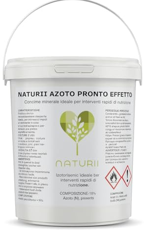 NATURII Azoto Pronto Effetto Fertilizzante Azotato Nutrizione Rapida per Orto, Giardino e Prato (Sechio 1 kg)